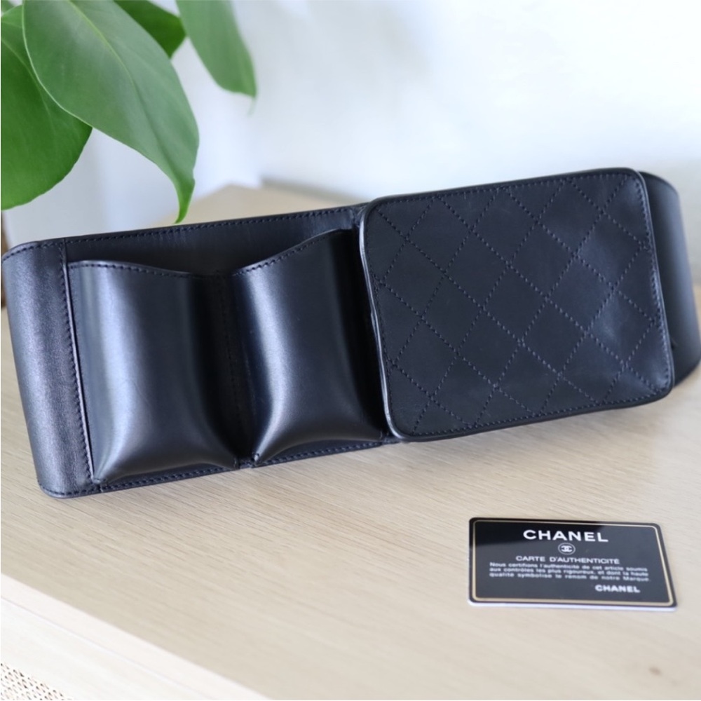 Chanel Uniform Black Quilted Leather belt Bag